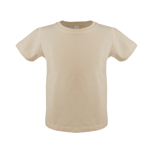 Unisex cotton toddler short sleeve t-shirt in angle view, perfect for everyday wear.