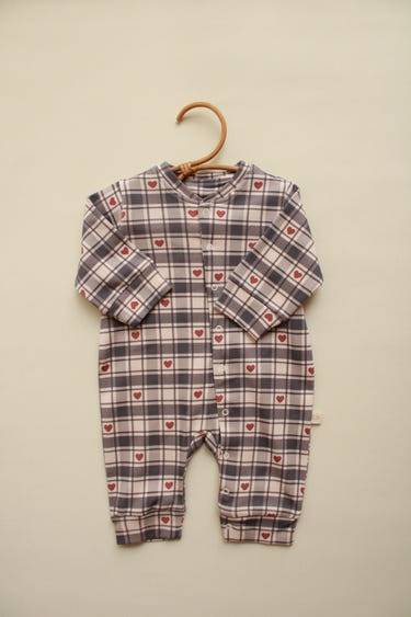 Heart Plaid Onesie