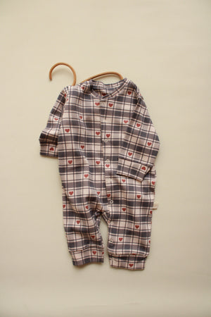 Heart Plaid Onesie