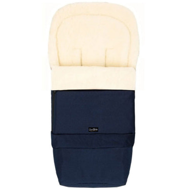 Navy Organic Wool Adjustable Footmuff
