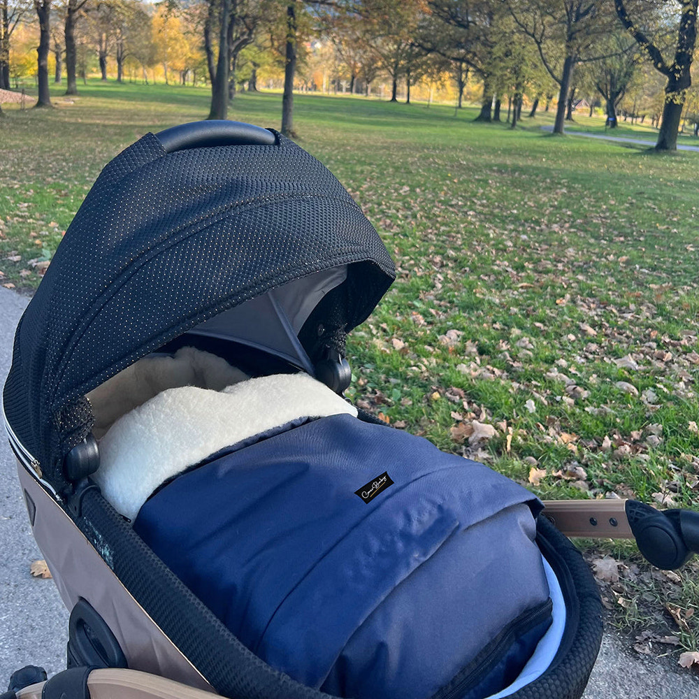 Navy Organic Wool Adjustable Footmuff