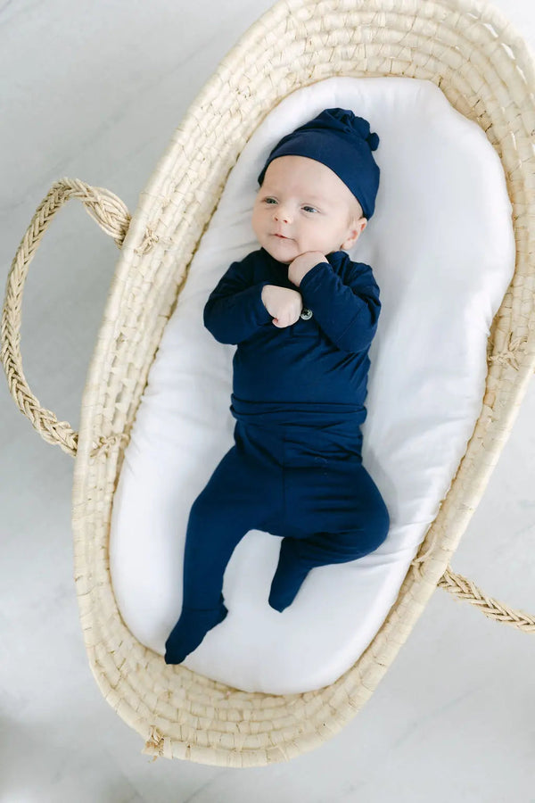 3-Piece Baby Outfit - Newborn Take Home Outfit - Navy Blue - MOOGCO Baby