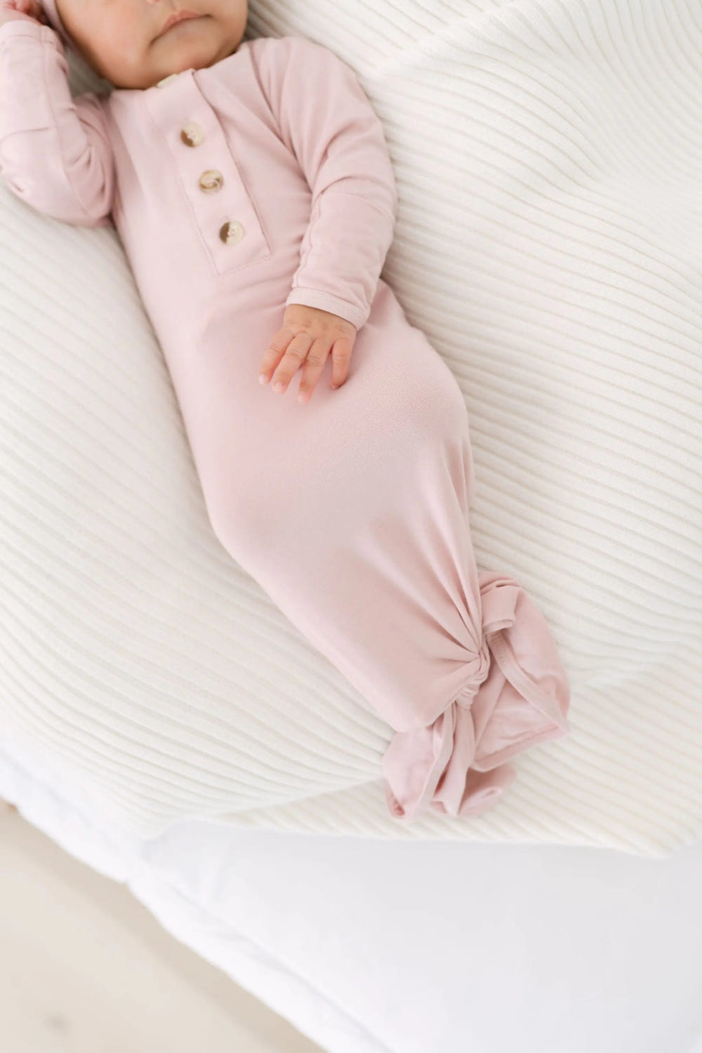 Baby Gowns, Newborn Gowns, Infant Gowns - Newborn Girl Clothes - Dusty Rose - MOOGCO Baby