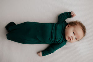 Forest Green Knotted Newborn Baby Gown