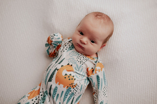 Dinosaur Themed Newborn Knotted Gown