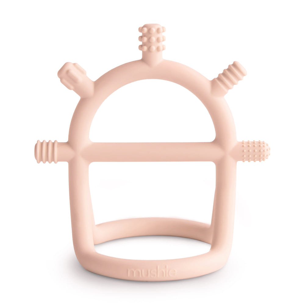 No-Drop Sensory Teether for babies, designed for easy grip and soothing relief during teething.