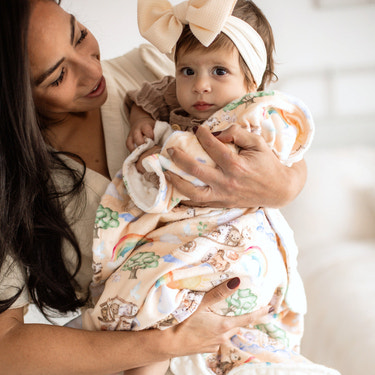 Minky Baby Blanket Noah's Ark