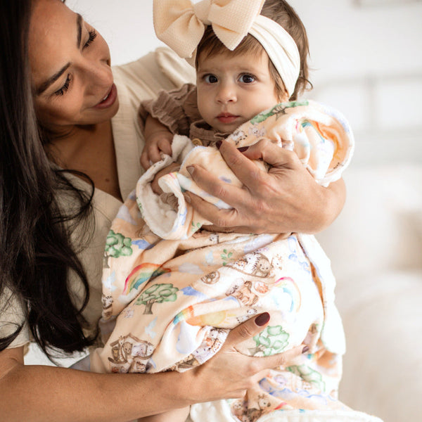 Minky Baby Blanket Noah's Ark