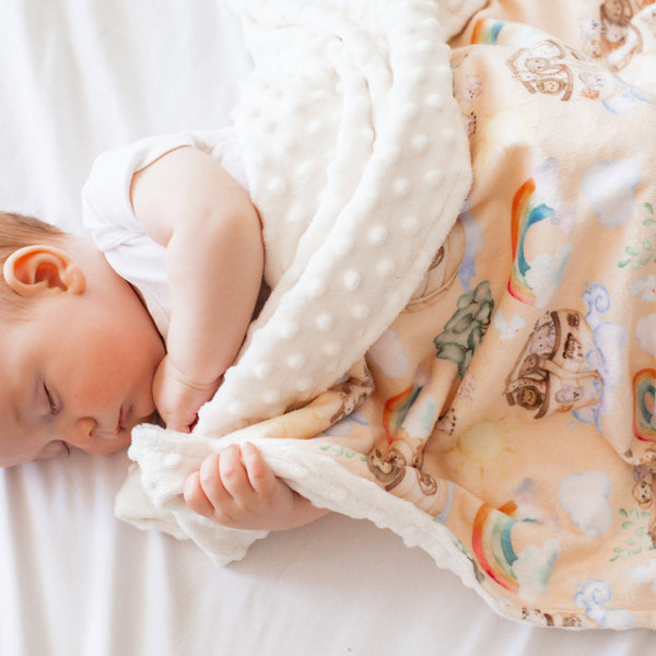 Minky Baby Blanket Noah's Ark
