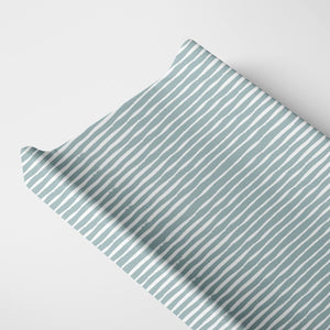Organic Changing Pad Cover - Green Stripes