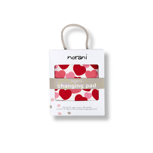 Organic Changing Pad Cover - Red & Pink Hearts