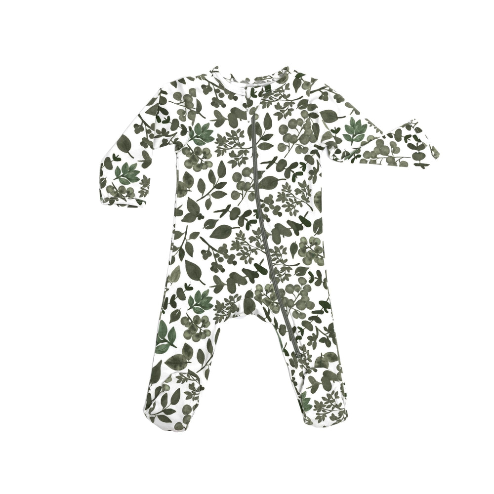 Organic Footie - Green Leaves