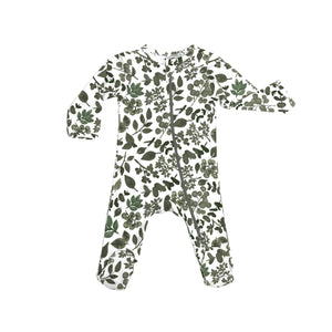 Organic Footie - Green Leaves