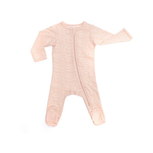 Organic Footie - Pink Stripes