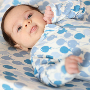 Organic Footie - Blue Balloons