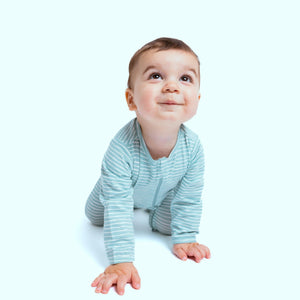 Organic Footie - Green Stripes