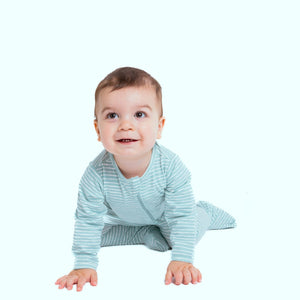 Organic Footie - Green Stripes