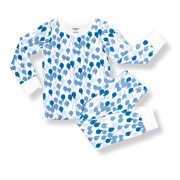 Organic Kids Pajamas - Blue Balloons