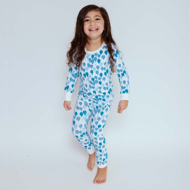 Organic Kids Pajamas - Blue Balloons