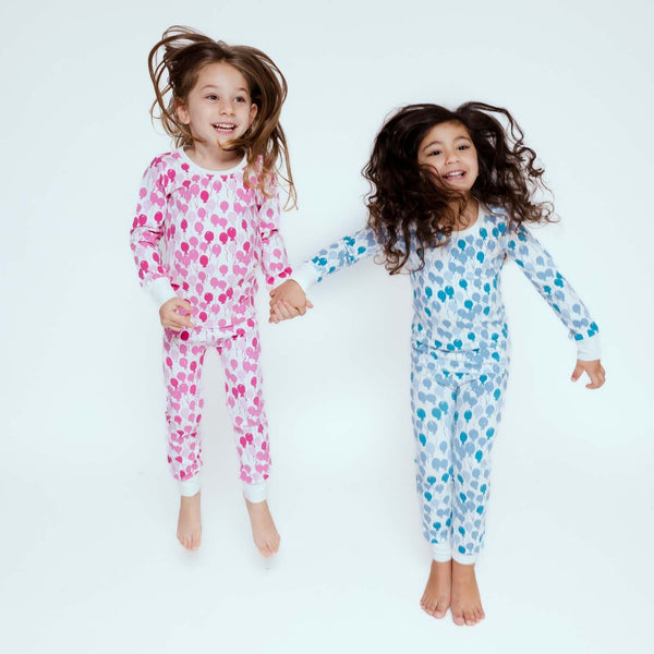 Organic Kids Pajamas - Blue Balloons