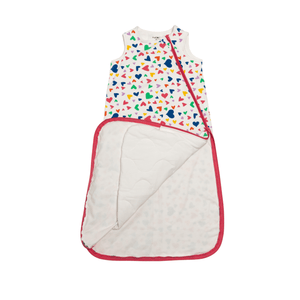 One & Done Sleep Sack - Colorful Hearts - Organic Cotton for Newborns