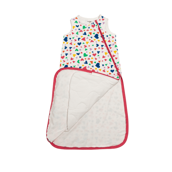 One & Done Sleep Sack - Colorful Hearts - Organic Cotton for Newborns
