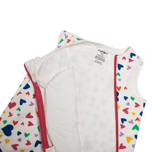 One & Done Sleep Sack - Colorful Hearts - Organic Cotton for Newborns