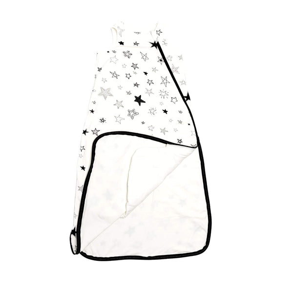 One & Done Sleep Sack featuring stars, angle view showcasing cozy design for safe sleep.