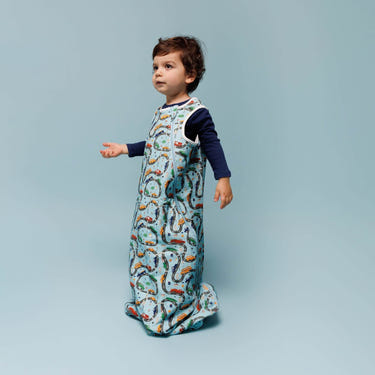 One & Done Sleep Sack featuring a fun cars design for comfortable baby sleep.