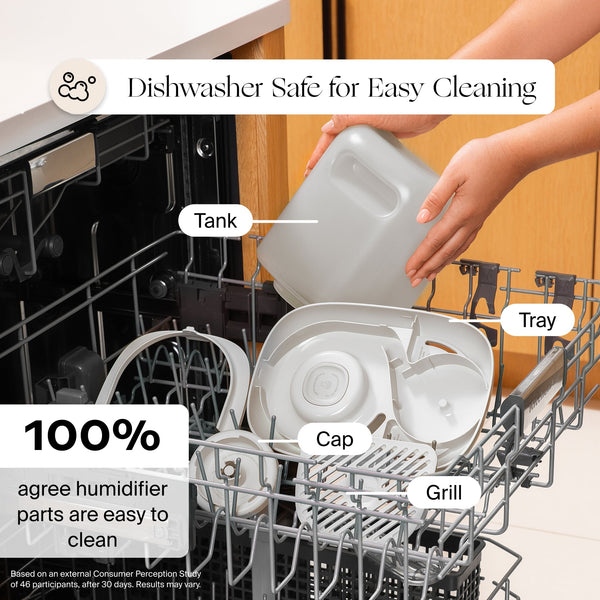 Large room humidifier at angle 17, providing optimal moisture for baby’s comfort and health.