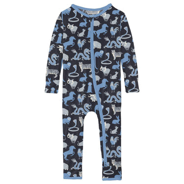 Print Coverall with 2 Way Zipper in Deep Space Chinese Zodiac