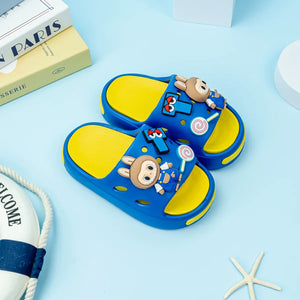 Kids EVA Slippers – Blue & Black (Ages 2–10)