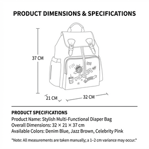 SUNVENO Cute Piglet Doodle Diaper Bag