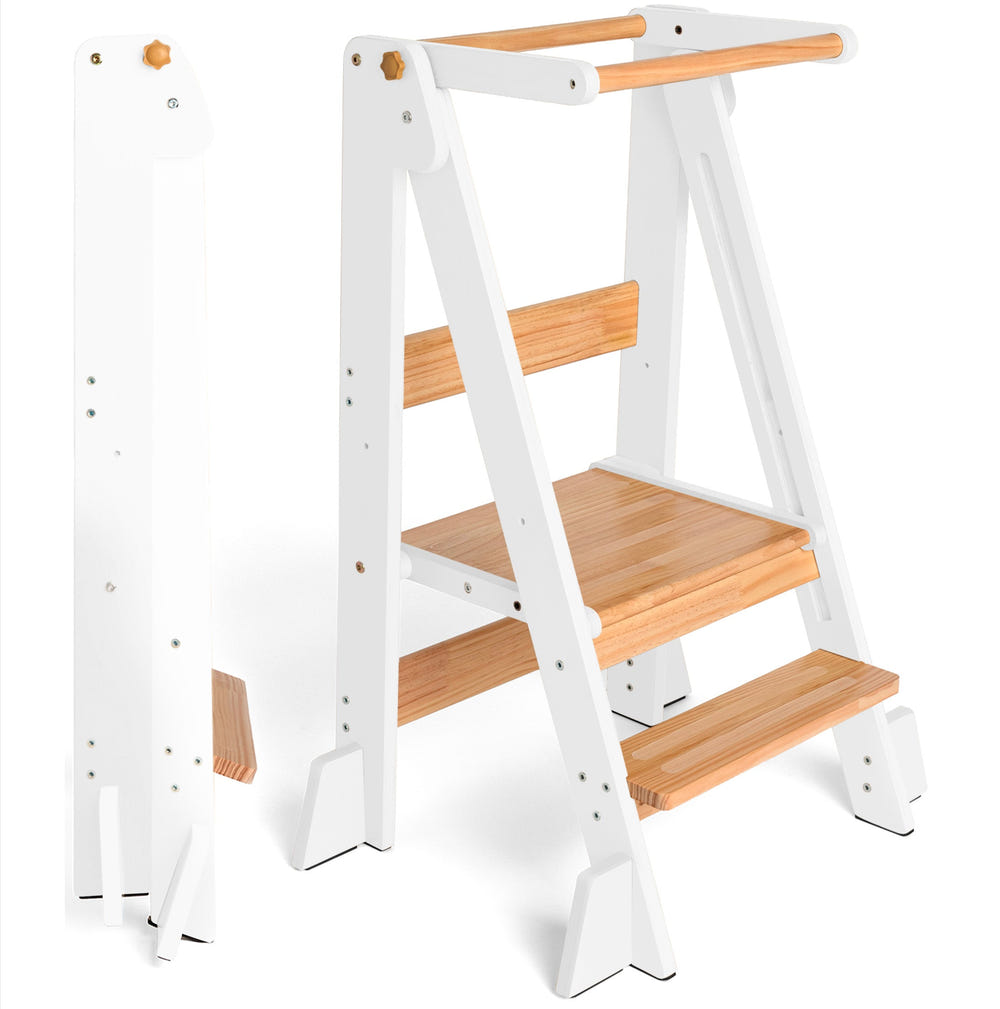 Foldable Kitchen Tower for babies, enhancing early learning and sensory play in a safe, fun environment.
