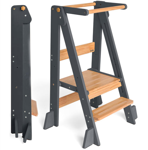 Foldable Kitchen Tower for babies, enhancing early learning and sensory play in a safe, fun environment.