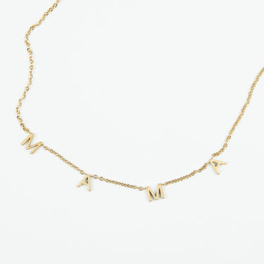 Elegant MAMA necklace in a gift box, perfect baby shower or new mom gift.
