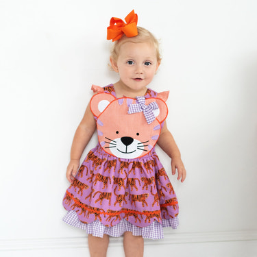 Orange & Purple Tiger Dress - MOOGCO Baby