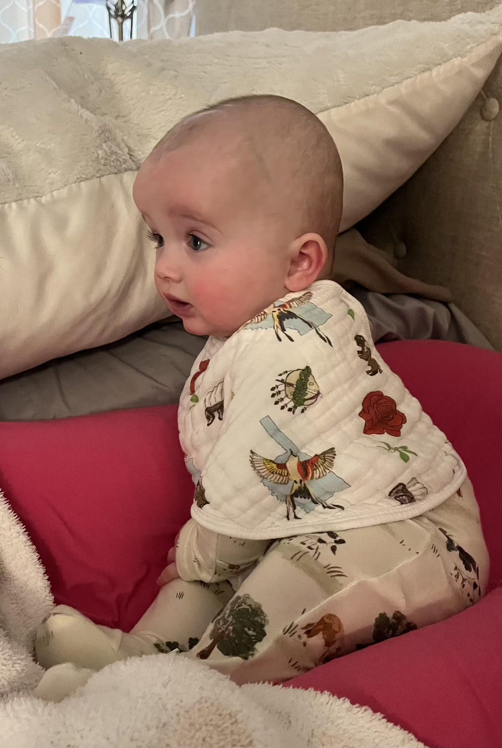 Oklahoma swaddle blanket and burp cloth/bib combo gift set for babies, perfect for comfort and style.