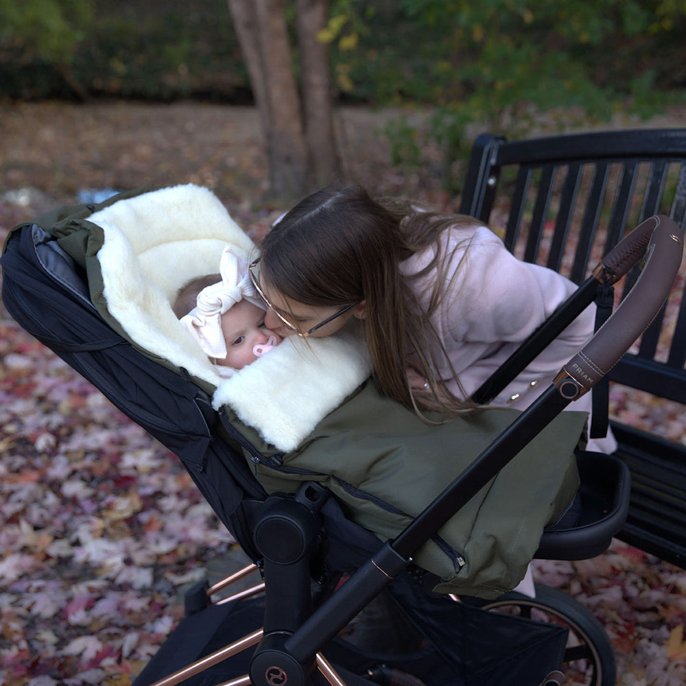 Olive Organic Wool Adjustable Footmuff