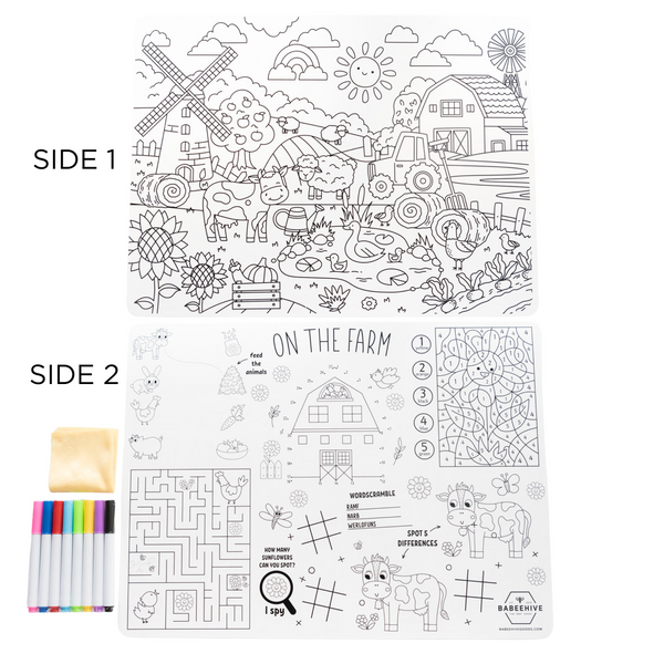 Double Sided Silicone Coloring Placemat