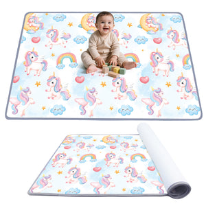 One-Piece Reversible Roll Up Soft Foam Activity Mat for Toddlers