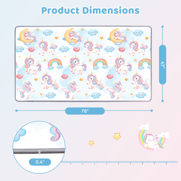 One-Piece Reversible Roll Up Soft Foam Activity Mat for Toddlers