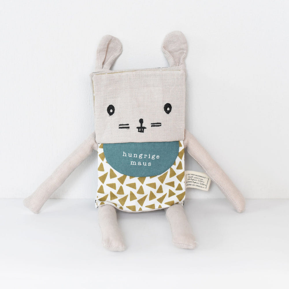 Organic Mouse Flippy Friend - German Edition, soft toy for babies, perfect for cuddling and playtime.