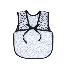 Organic Dot Bapron for babies, stylish and functional, shown from angle 6. Perfect for mealtime messes.