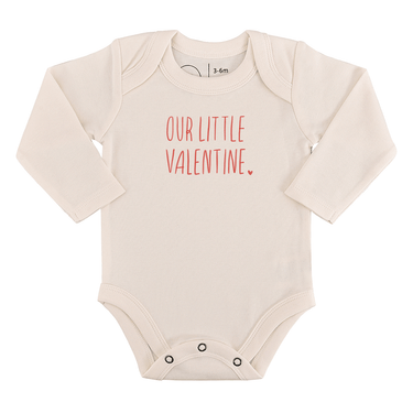 Long sleeve graphic bodysuit for babies by Little Valentine, perfect for stylish and comfortable everyday wear.