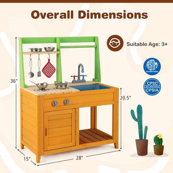 Outdoor Mud Kitchen Playset for Girls and Boys 3+ Years Old