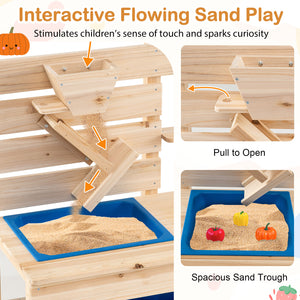 Outdoor Play Pretend Kitchen with Detachable Sandbox and Removable Sink