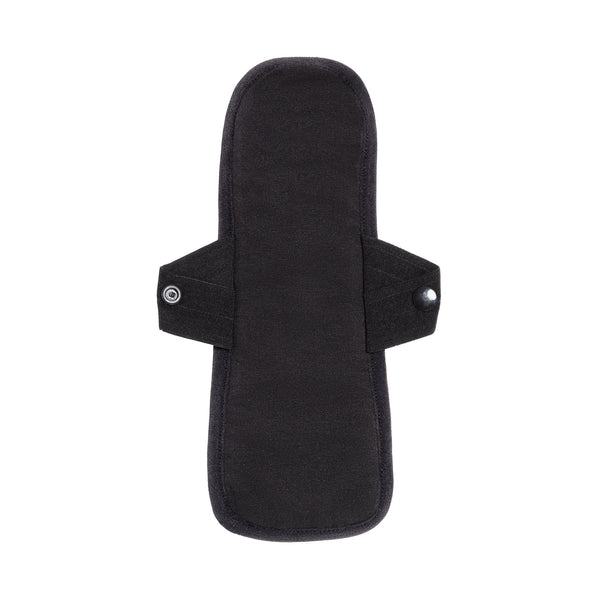 Reusable 5-piece bundle of feminine pads for heavy flows, angled view showcasing design and absorbency.