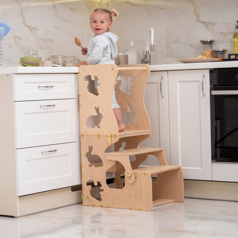 Convertible Kitchen Tower for babies, promoting safe and fun kitchen experiences for little ones.
