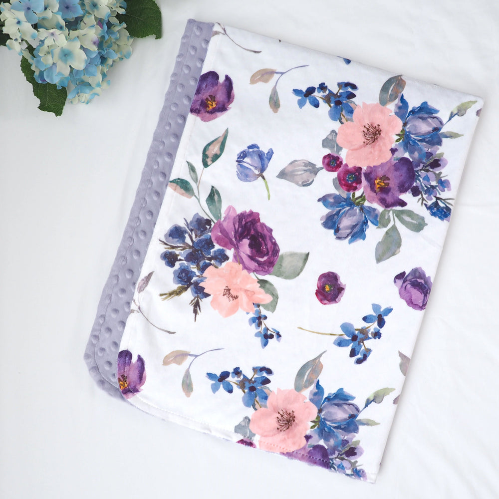 Premium Baby & Toddler Blanket - Purple & Blush Floral